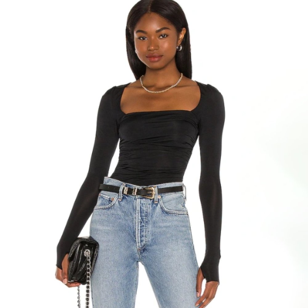 FREE PEOPLE Wind Down Layering Top Black Size M